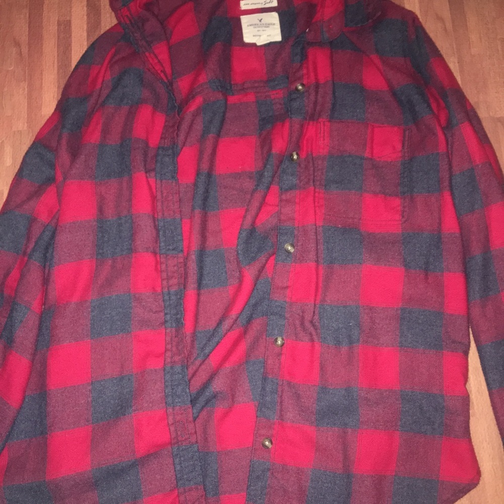 a plaid american eagle flannel